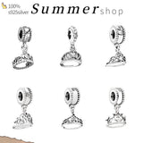 925 Sterling Silver Rose Pendant Clip Charms CZ for Bracelets