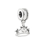 925 Sterling Silver Rose Pendant Clip Charms CZ for Bracelets