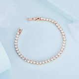 Plated Platinum Tennis Bracelet Women Birthday Gift