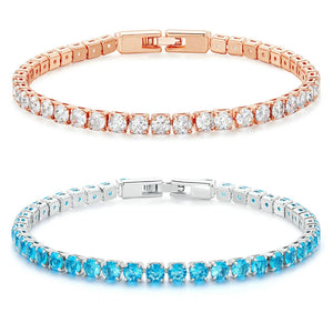Plated Platinum Tennis Bracelet Women Birthday Gift