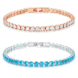 Plated Platinum Tennis Bracelet Women Birthday Gift