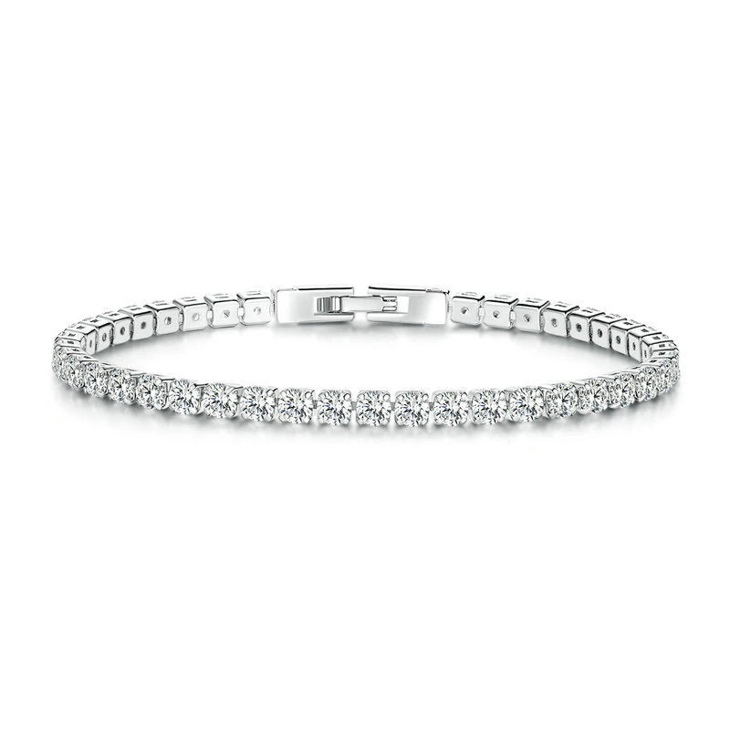 Plated Platinum Tennis Bracelet Women Birthday Gift