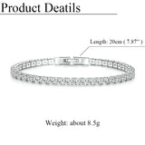 Plated Platinum Tennis Bracelet Women Birthday Gift