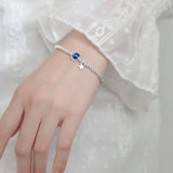925 Silver Quartz & Beads Star Chain Bracelet C-S3271