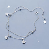 925 Silver Crown Princess Zirconia Anklet Bracelet GTLS789