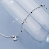 925 Silver Crown Princess Zirconia Anklet Bracelet GTLS789