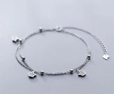 925 Silver Crown Princess Zirconia Anklet Bracelet GTLS789