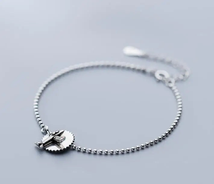 925 Sterling Silver Lucky Beads & Disc Coin Chain Bracelet GTLS830