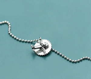 925 Sterling Silver Lucky Beads & Disc Coin Chain Bracelet GTLS830