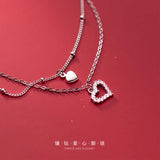 925 Silver Heart & Beads Anklet Bracelet C-S4571