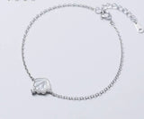 925 Silver CZ & Shell Conch Chain Bracelet Women's