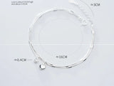 925 Silver Double Rows STAR &Heart Bracelet