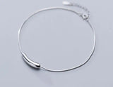 925 Sterling Silver Geometric Tube Snakebone Chain Anklet Bracelet