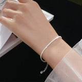 925 Silver Zircon Tennis Chain Bracelet Cubic Zircon Link Bracelet