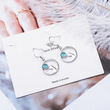 925 Silver Glaze & Kitten Cat Open Lucky Circle Hook Earrings