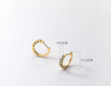 925 Silver Turquoise Hoop Huggie Earrings Charms C-G9595