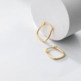925 Sterling Silver U-Shape Hoop Earrings C-G8684