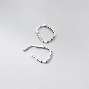 925 Sterling Silver U-Shape Hoop Earrings C-G8684