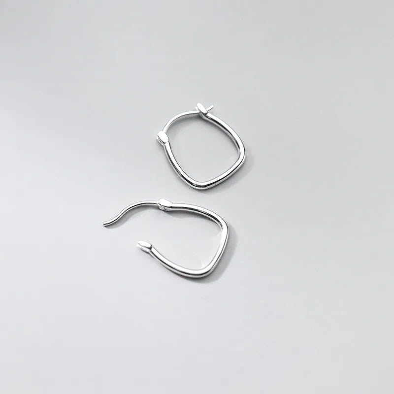 925 Sterling Silver U-Shape Hoop Earrings C-G8684