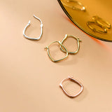 925 Sterling Silver U-Shape Hoop Earrings C-G8684
