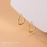925 Sterling Silver U-Shape Hoop Earrings C-G8684