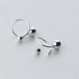 925 Sterling Silver Double Polished Round Ear Earrings