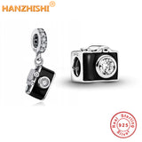 925 Silver Camera Dangle Charm Bead for Bracelet Bangle