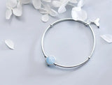 Aquamarine Stone Mermaid Fishtail Cuff Bangle Bracelet