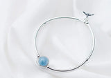 Aquamarine Stone Mermaid Fishtail Cuff Bangle Bracelet