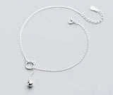 925 Silver Kitten Cat Bell Anklet Bracelet GTLS688