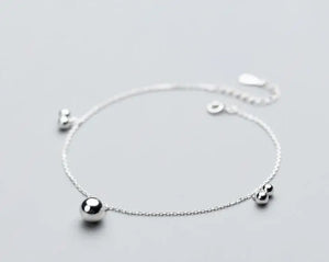 925 Sterling Silver Bead Anklet Bracelet GTLS690