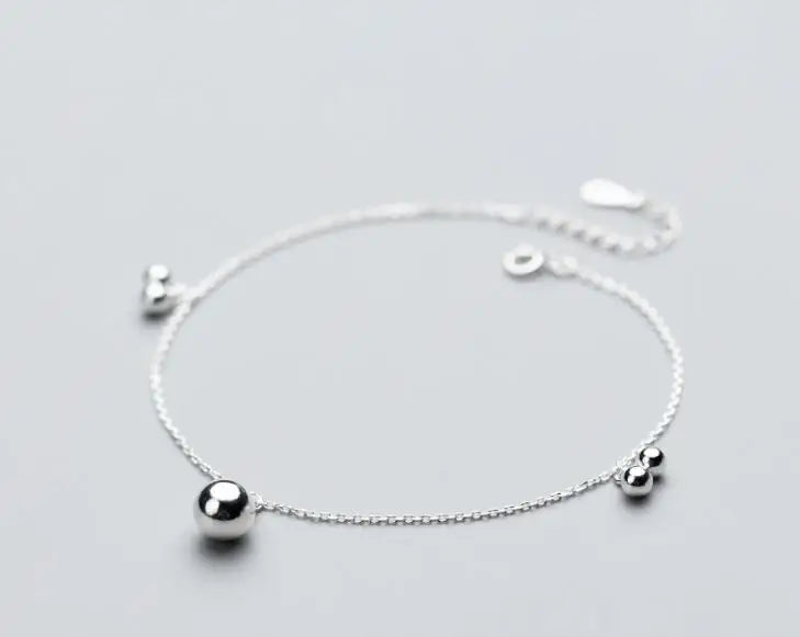 925 Sterling Silver Bead Anklet Bracelet GTLS690