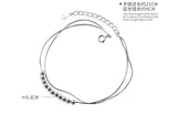 925 Sterling Silver Double Rows Polished Lucky Ball Snakebone Chain Bracelet