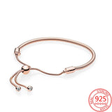 925 Silver Snake Chain Slider Bracelet for Women