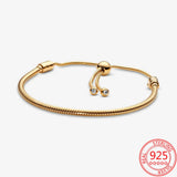 925 Silver Snake Chain Slider Bracelet for Women