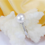 925 Silver Crystal CZ Faith Cross Ring for Women Wedding Engagement