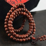 Red Sandalwood Rosewood Buddha Beads Bracelet 8mm 4mm Strands Jewelry