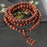 Red Sandalwood Rosewood Buddha Beads Bracelet 8mm 4mm Strands Jewelry