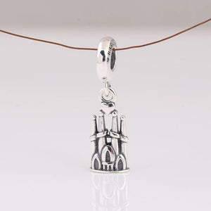 S925 Pendant Bead Castle Dangle Charm for Bracelet & Bangle