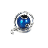 S925 Earth & Moon Dangle Charm for Bracelet DIY Jewelry