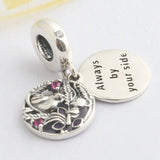 S925 Silver Bead Always By Your Side Pendant Charm