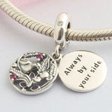 S925 Silver Bead Always By Your Side Pendant Charm