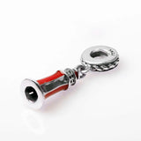 S925 Silver Enamel Lighthouse Dangle Pendant Bead for Bracelet Bangle