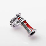 S925 Silver Enamel Lighthouse Dangle Pendant Bead for Bracelet Bangle