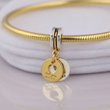 S925 Silver Love Heart CZ Bead Charm for Women Bracelet Bangle