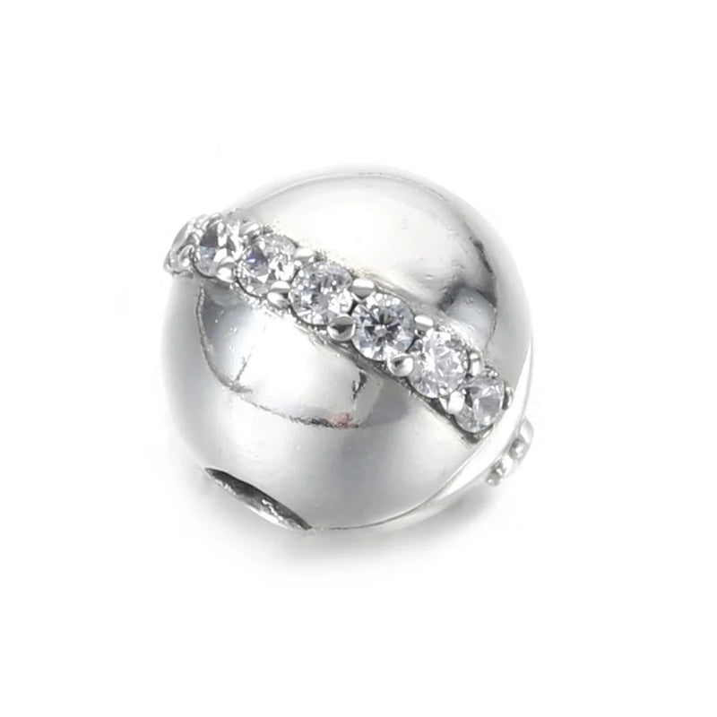 S925 Silver Bead Clip Stopper Charm for Bracelet Bangle