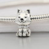 S925 Silver Dog Charm for Bracelet Bangle DIY Jewelry