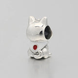 S925 Silver Dog Charm for Bracelet Bangle DIY Jewelry
