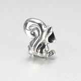 S925 Silver Bead Squirrel Charm for Bracelet Bangle, Birthday Gift