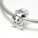 S925 Silver Bead Squirrel Charm for Bracelet Bangle, Birthday Gift